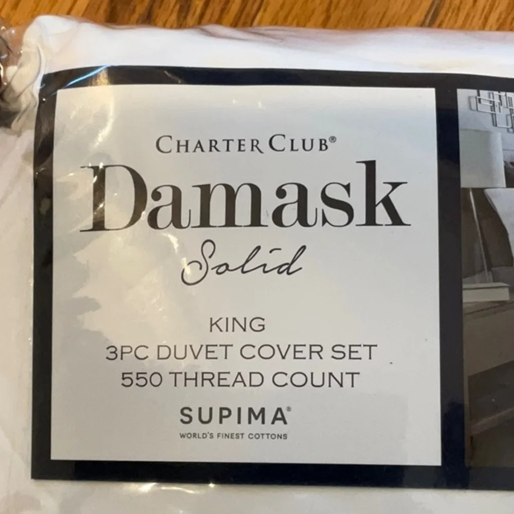 Charter Club Damask Solid Duvet Cover Set in Classic White